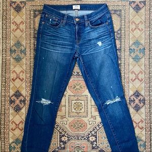J.Crew toothpick jean in a distressed wash